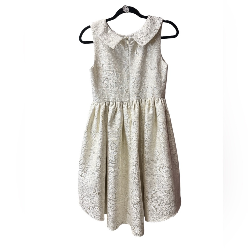 Badgley Mischka Belle Girls 16 Metallic Floral Sleeveless Formal Dress - Picture 4 of 5